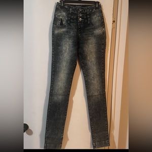 Seven7 x Sunrise Button Up Acid Wash Jeans - Juniors Size 7 - NWT